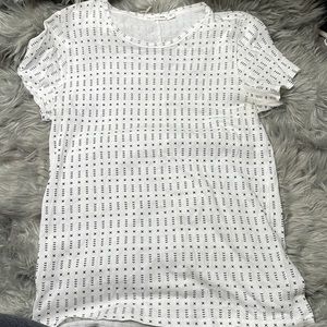 NWOT Rag & Bone Jeans Tissue Weight White Printed T-Shirt sz S